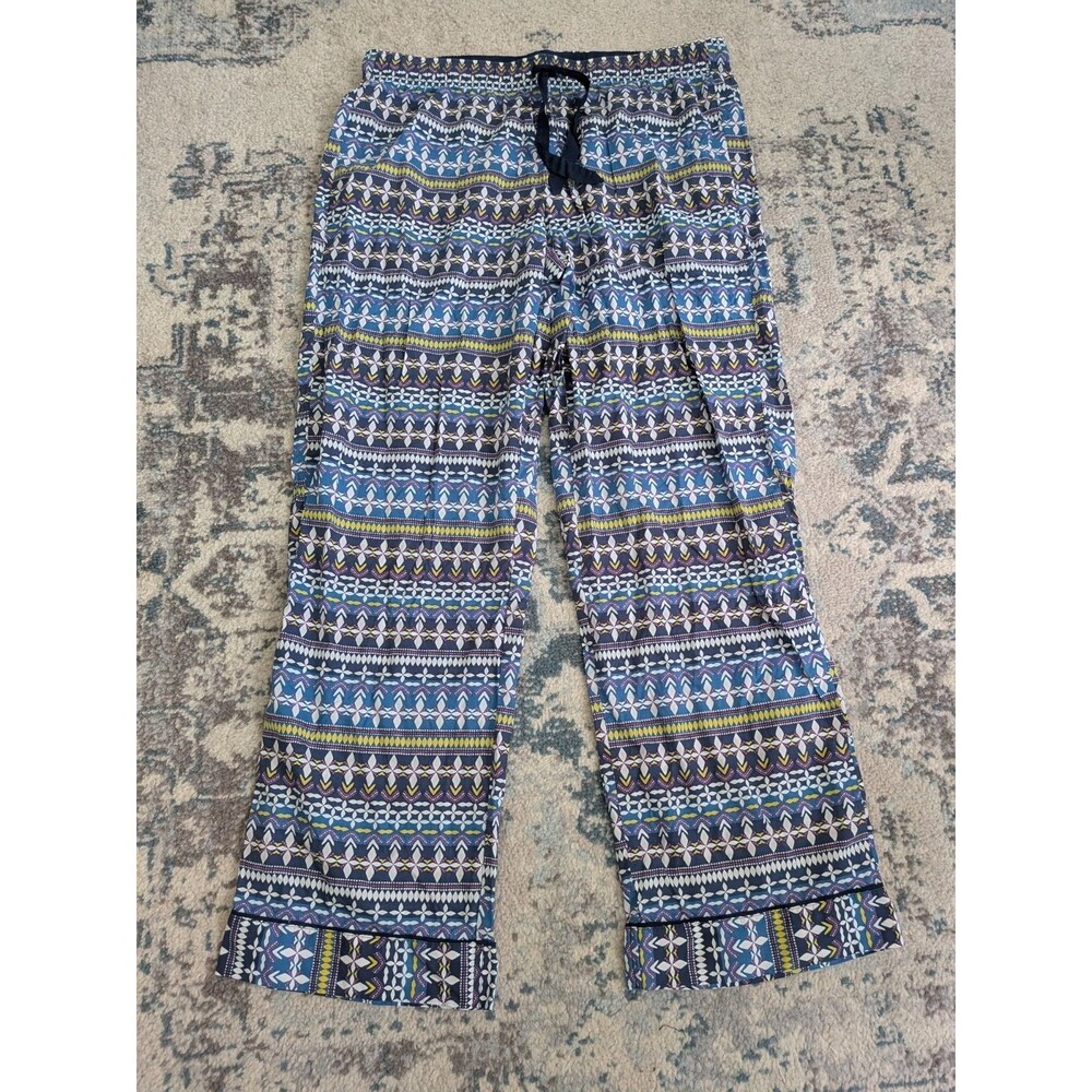 Victoria's Secret Pajamas PJ Pant Set Aztec Stripe Button Down Womens L Short - Picture 11 of 16